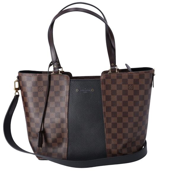 Louis Vuitton Jersey Tote Damier Ebene Shoulder Bag N44023 Brown Black